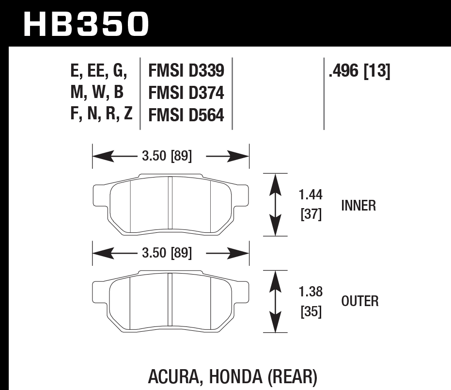 Pastilla de Freno Civic 96-01/ Integra Tra. PC